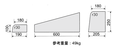 片面歩車道B1段切下げ(BC用フラット)