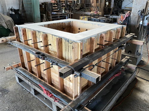 製作中の特注桝